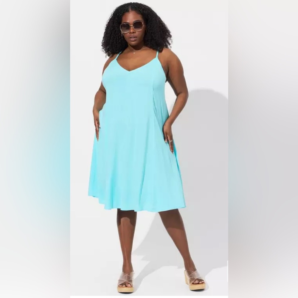 NWT Torrid V-Neck Blue Dress
